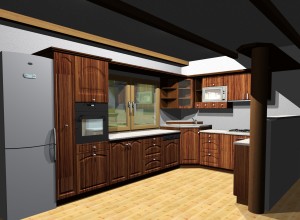rustikální kuchyň 3D
