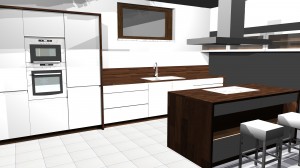 lakovaná kuchyň 3D