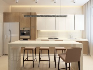 Moderní kuchyně fotogalerie, bílá lesklá kuchyň