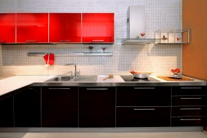 Moderní kuchyně fotogalerie inspirace, červená a černá
